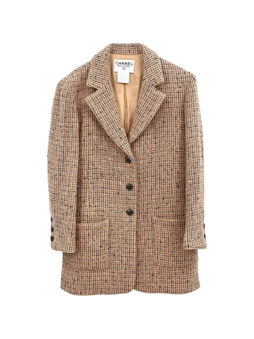 CHANEL Pre-Owned 1997 tweed single-breasted jacket - Toni neutri