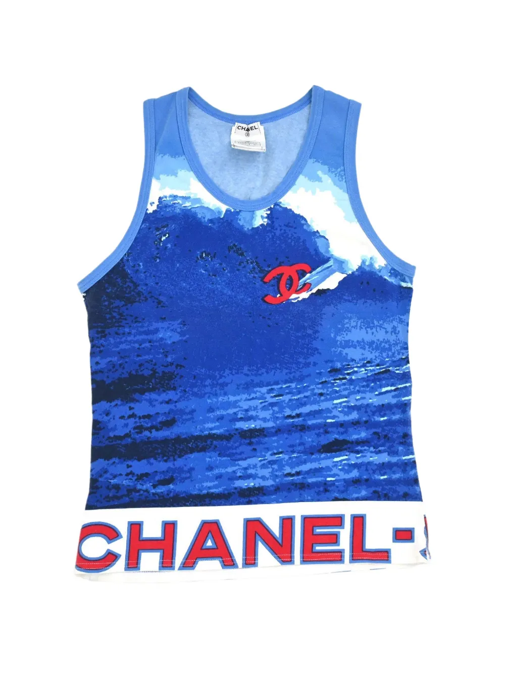 CHANEL Pre-Owned 2002 Surf Line tank top - Blau