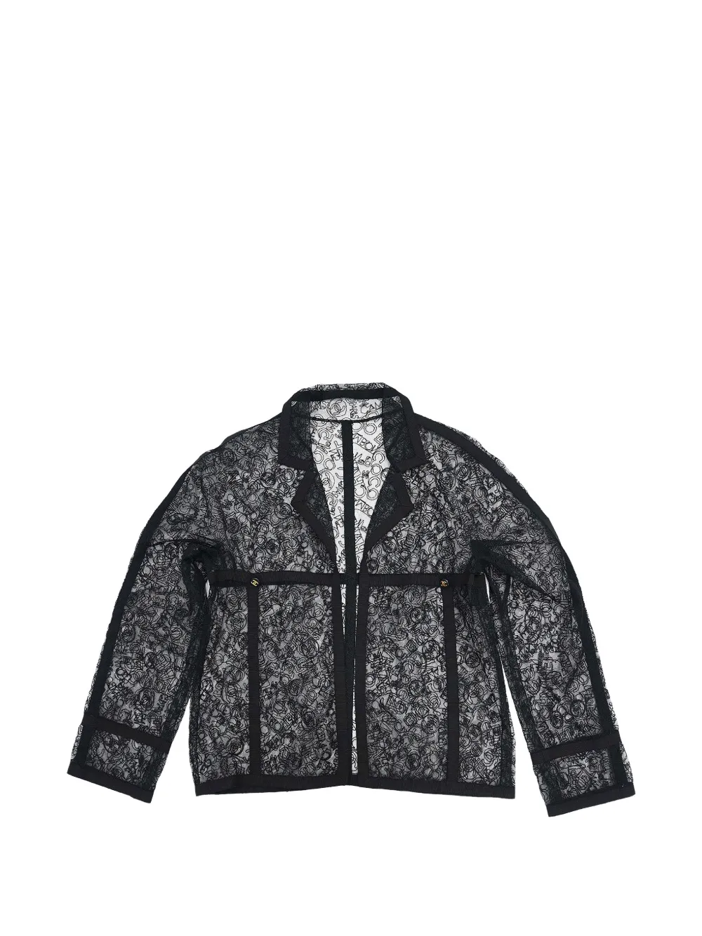 Pre-owned Chanel Lace Cardigan In Black