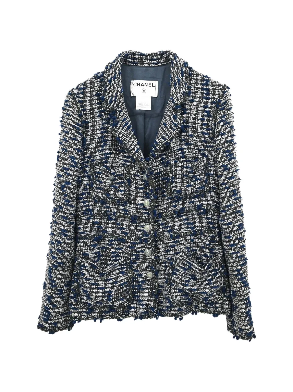 CHANEL Pre-Owned sequin-embellished tweed jacket - Blu