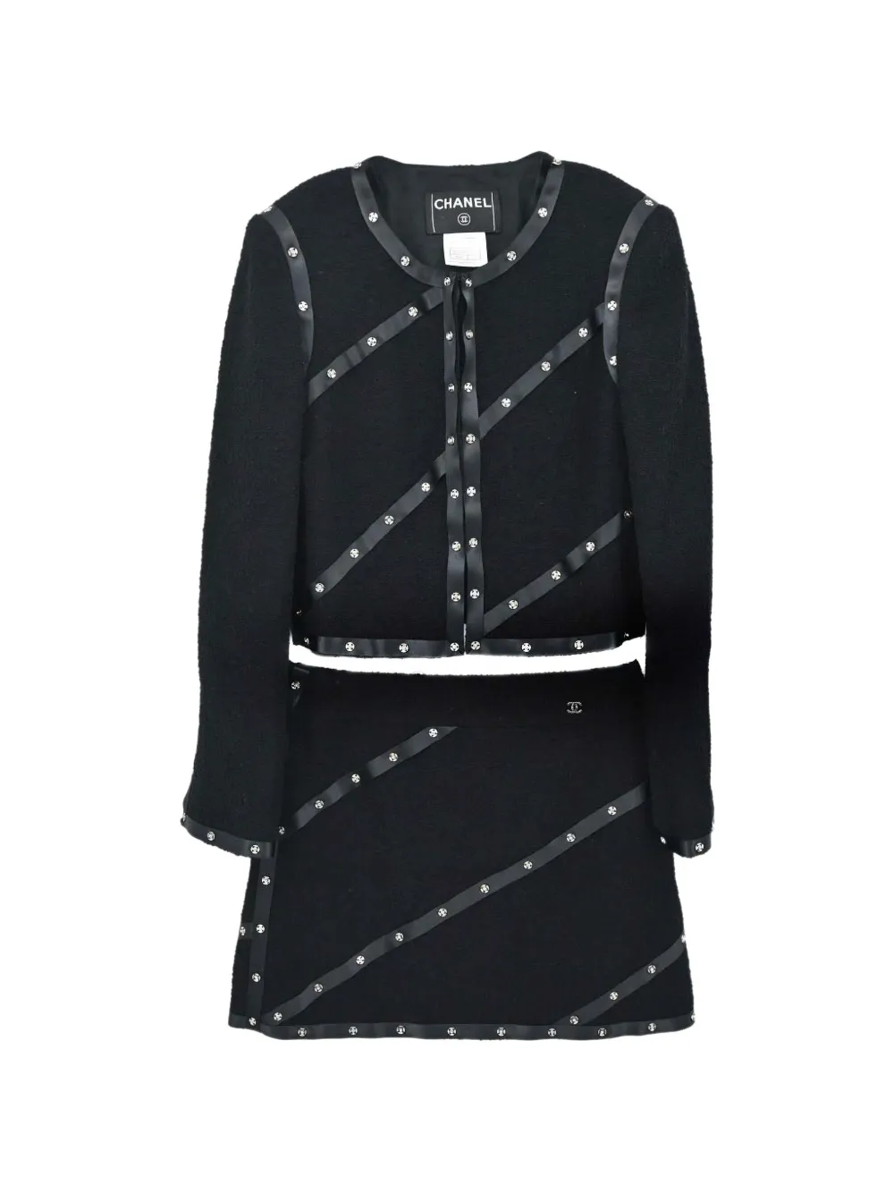 CHANEL Pre-Owned tailleur-jupe à détails de clous (2003) - Noir