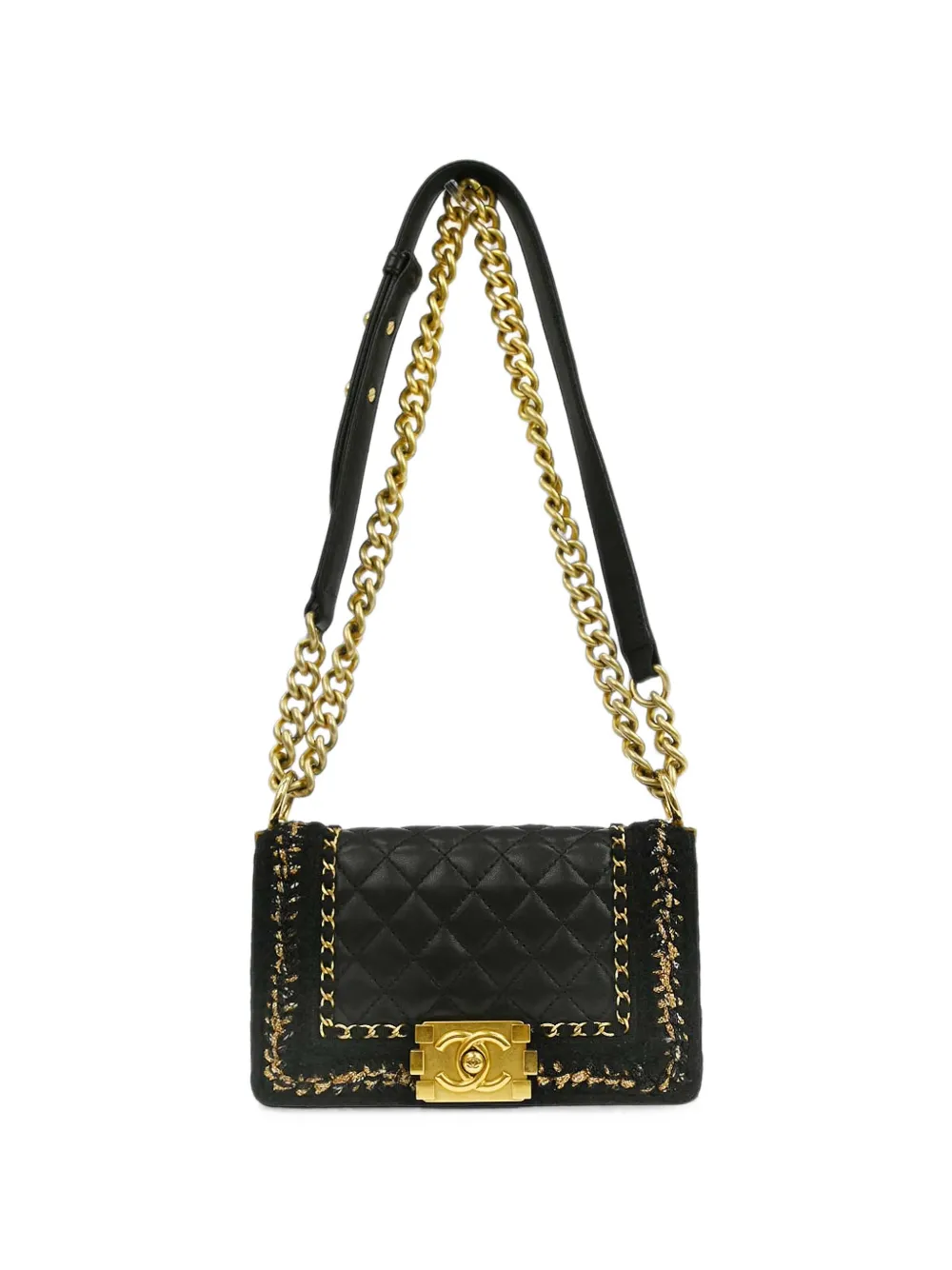 CHANEL Pre-Owned 2017 Small Boy Chanel chain shoulder bag - Nero