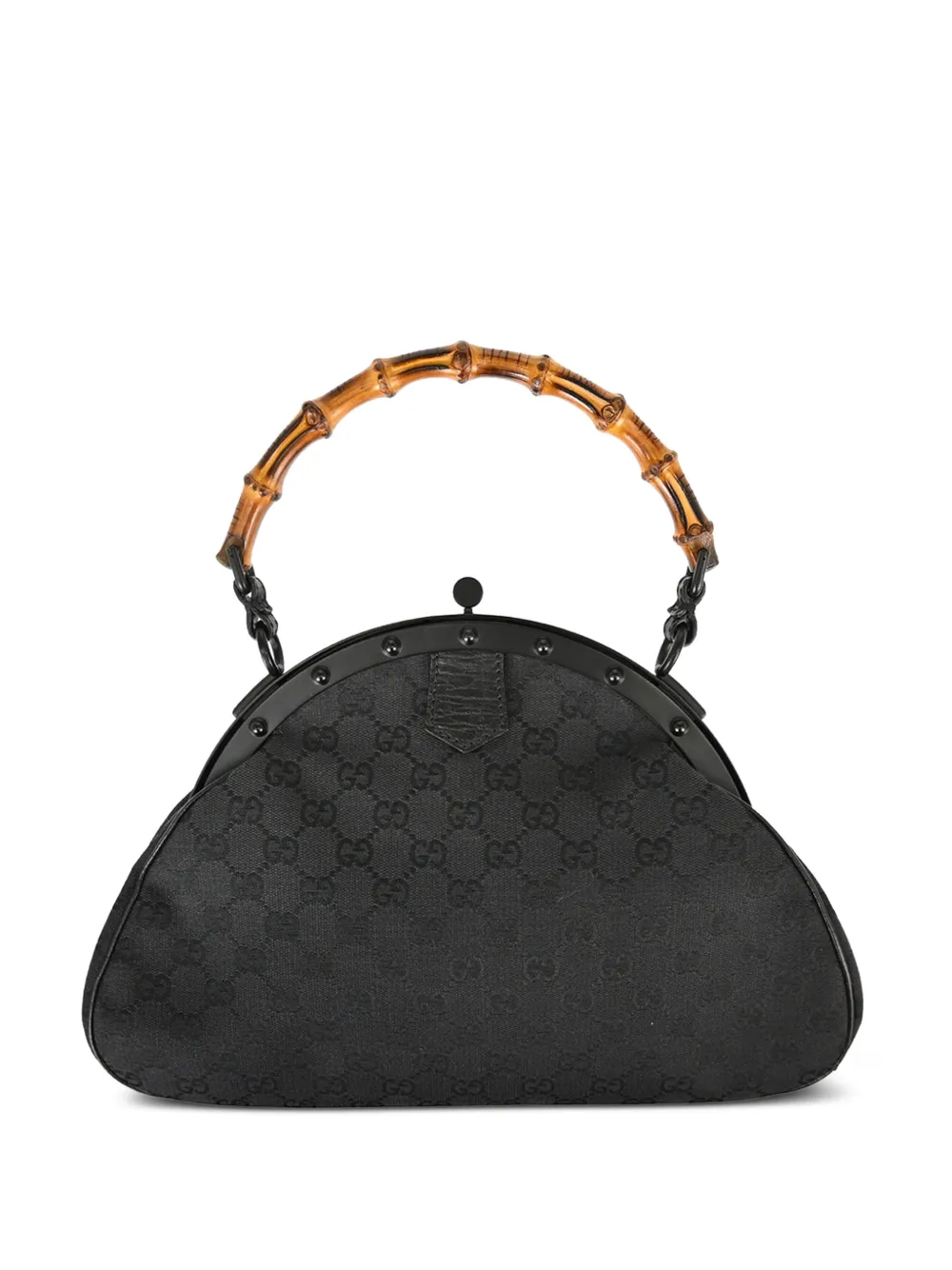 Gucci Pre-Owned Bamboo GG shoulder bag - Black