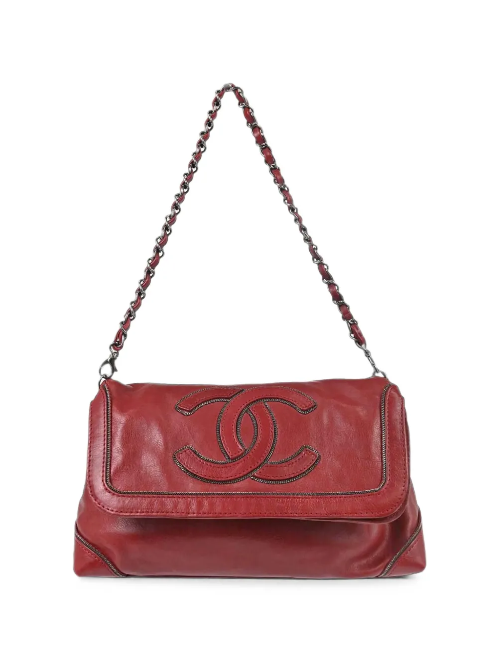 CHANEL Pre-Owned 2006-2008 CC logo-plaque tote bag - Rouge