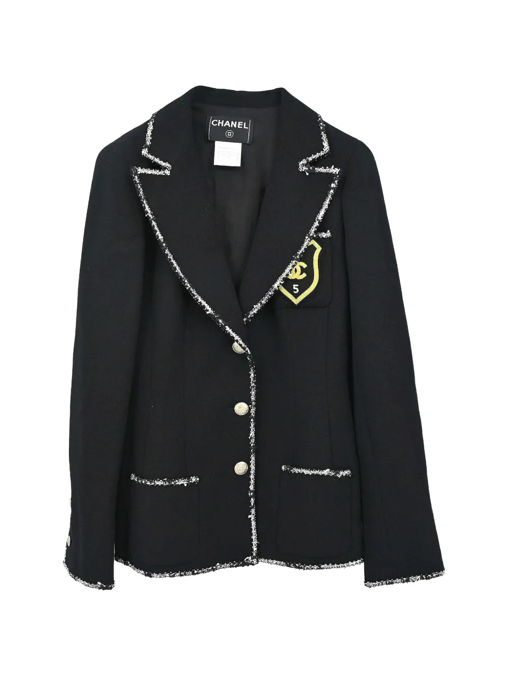 CHANEL Pre-Owned 2005 Emblem single-breasted blazer - Noir CHANEL Pre-Owned 2005 Emblem single-breasted blazer - Noir