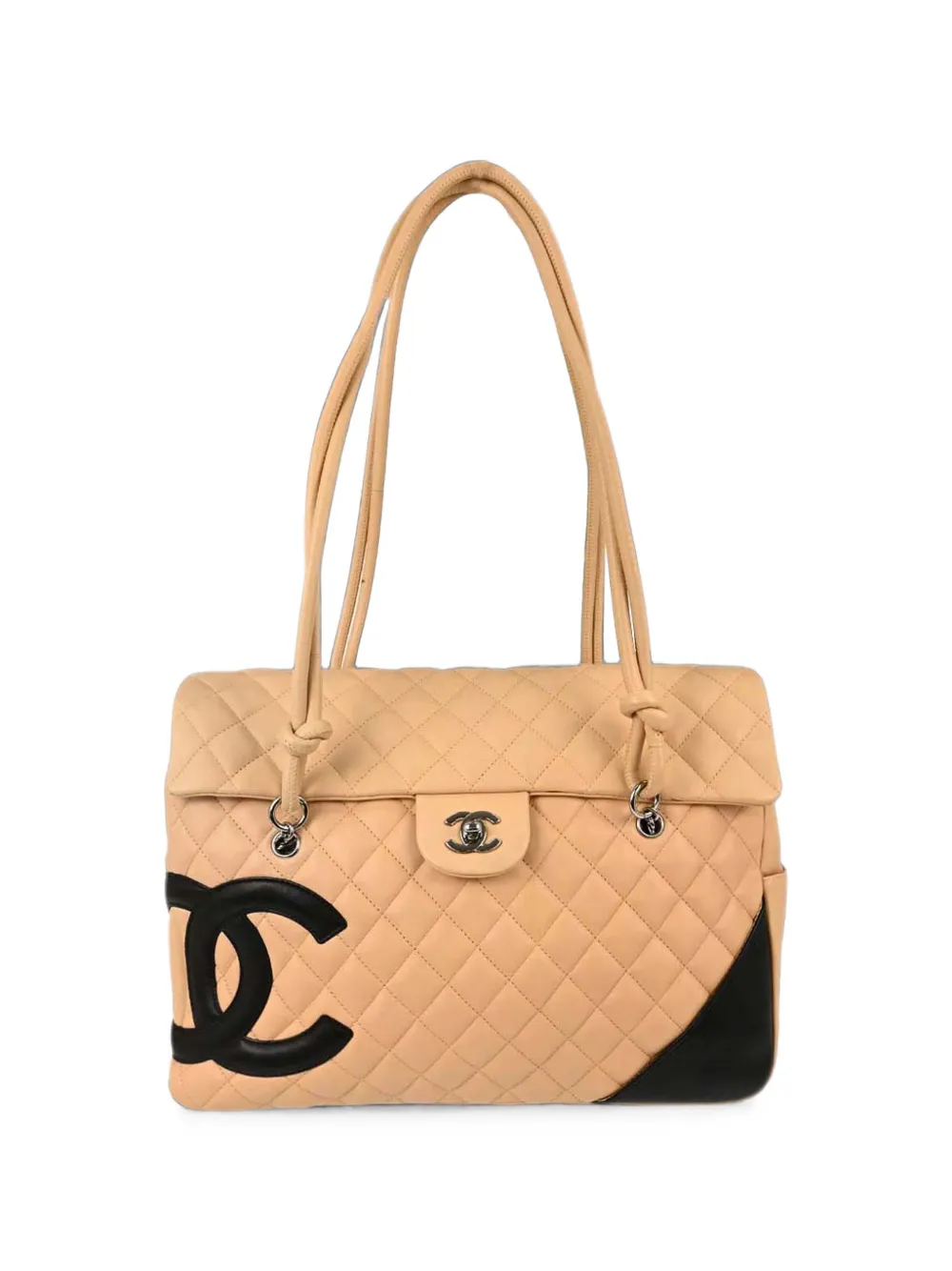 CHANEL Pre-Owned 2004-2005 Cambon Ligne quilted tote bag - Tons neutres