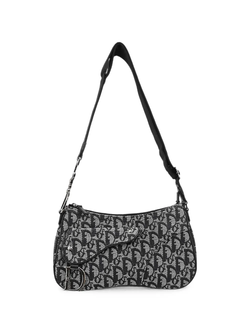 Christian Dior Pre-Owned Trotter Saddle monogram-pattern crossbody bag - Black
