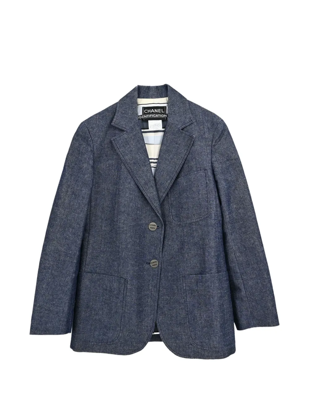 CHANEL Pre-Owned 2000 single-breasted denim blazer - Blu