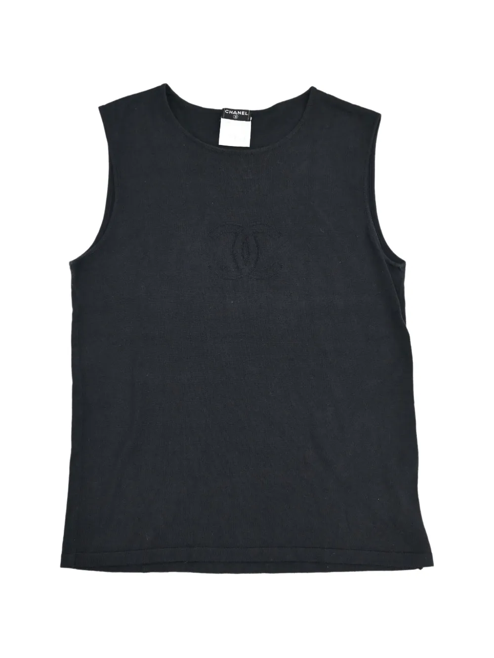 CHANEL Pre-Owned 2005 logo-embroidered sleeveless top - Nero
