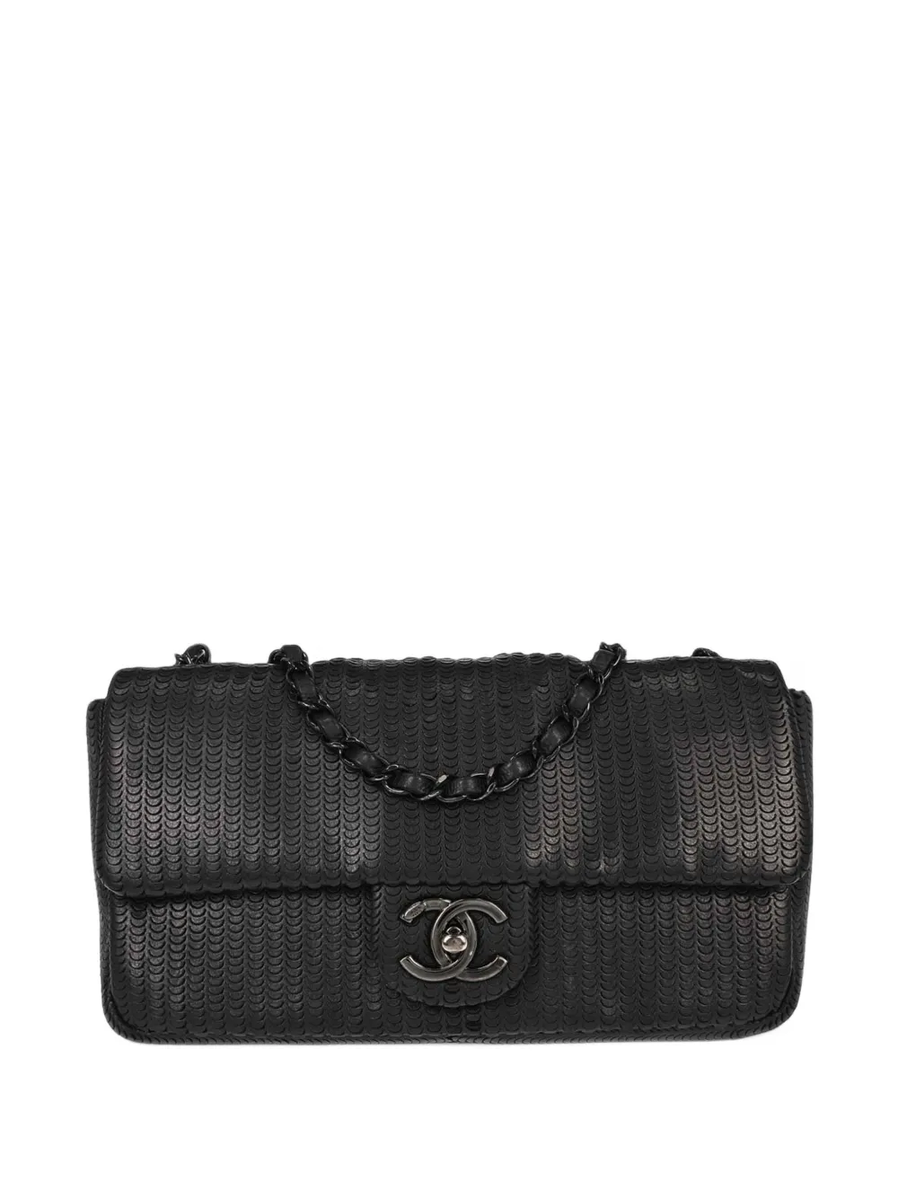 CHANEL Pre-Owned laser-cut single flap shoulder bag - Nero