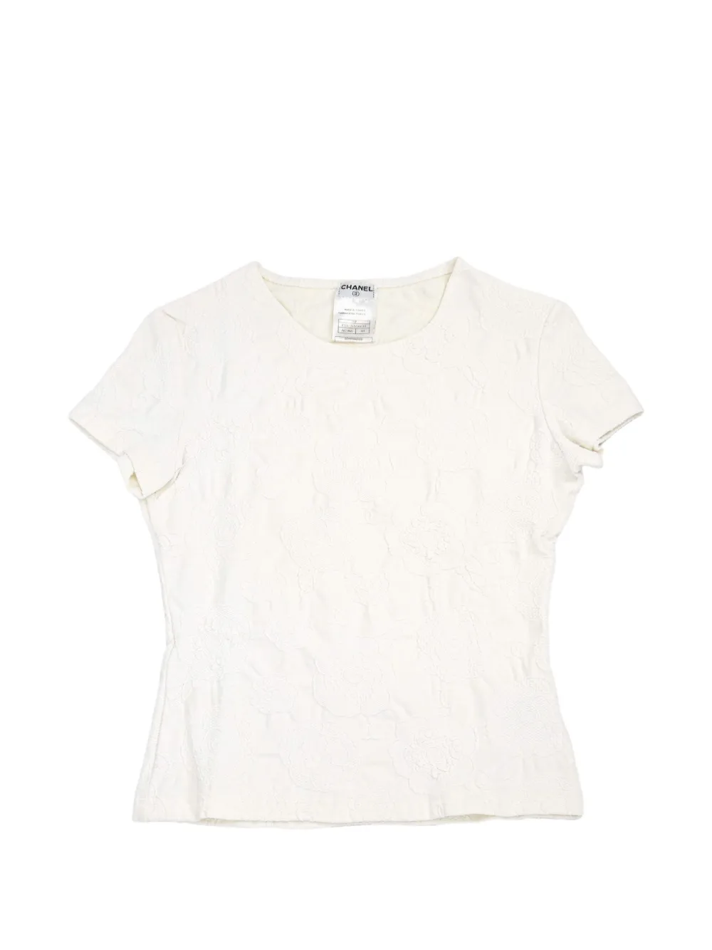 CHANEL Pre-Owned 1998 Camellia T-shirt - Blanc CHANEL Pre-Owned 1998 Camellia T-shirt - Blanc