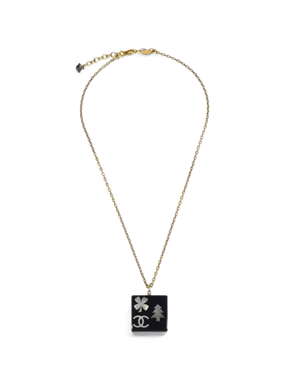 CHANEL Pre-Owned square pendant necklace - Oro