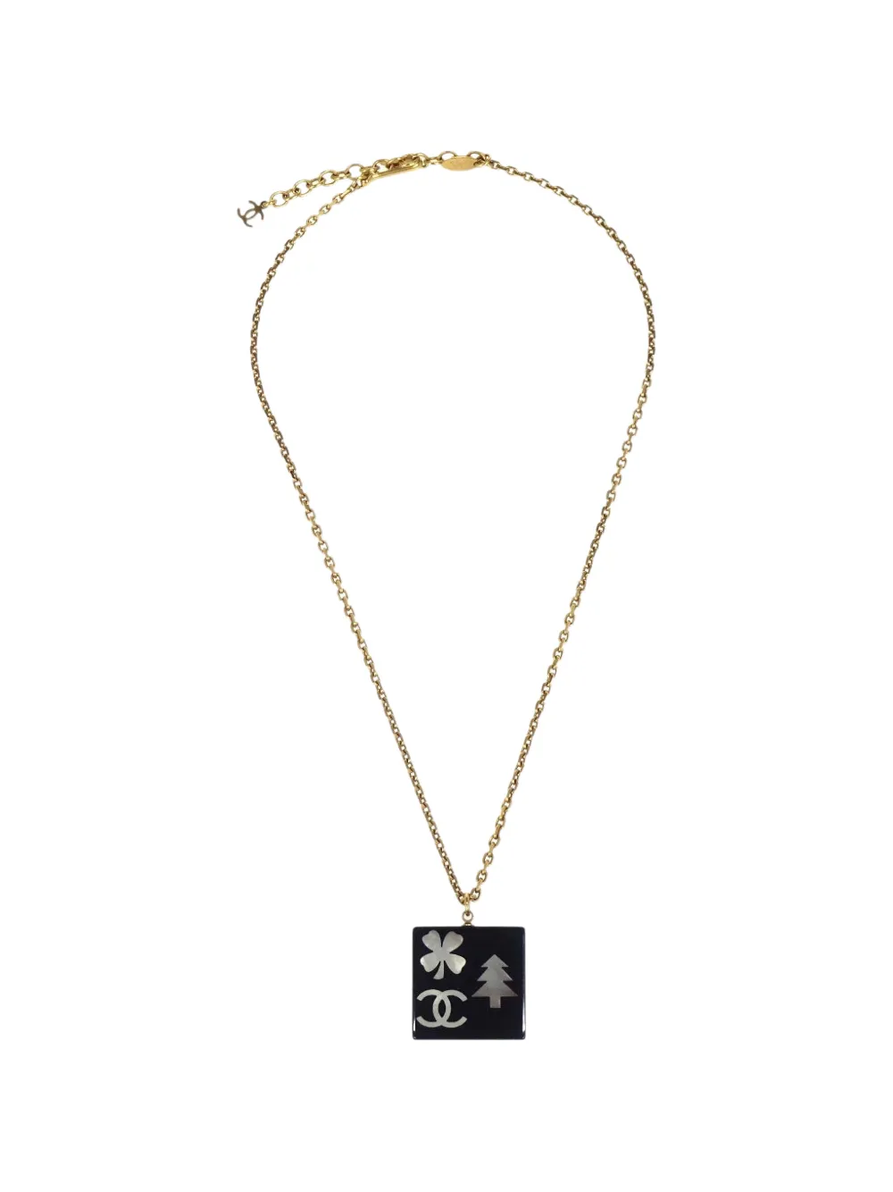 CHANEL Pre-Owned square pendant necklace - Oro