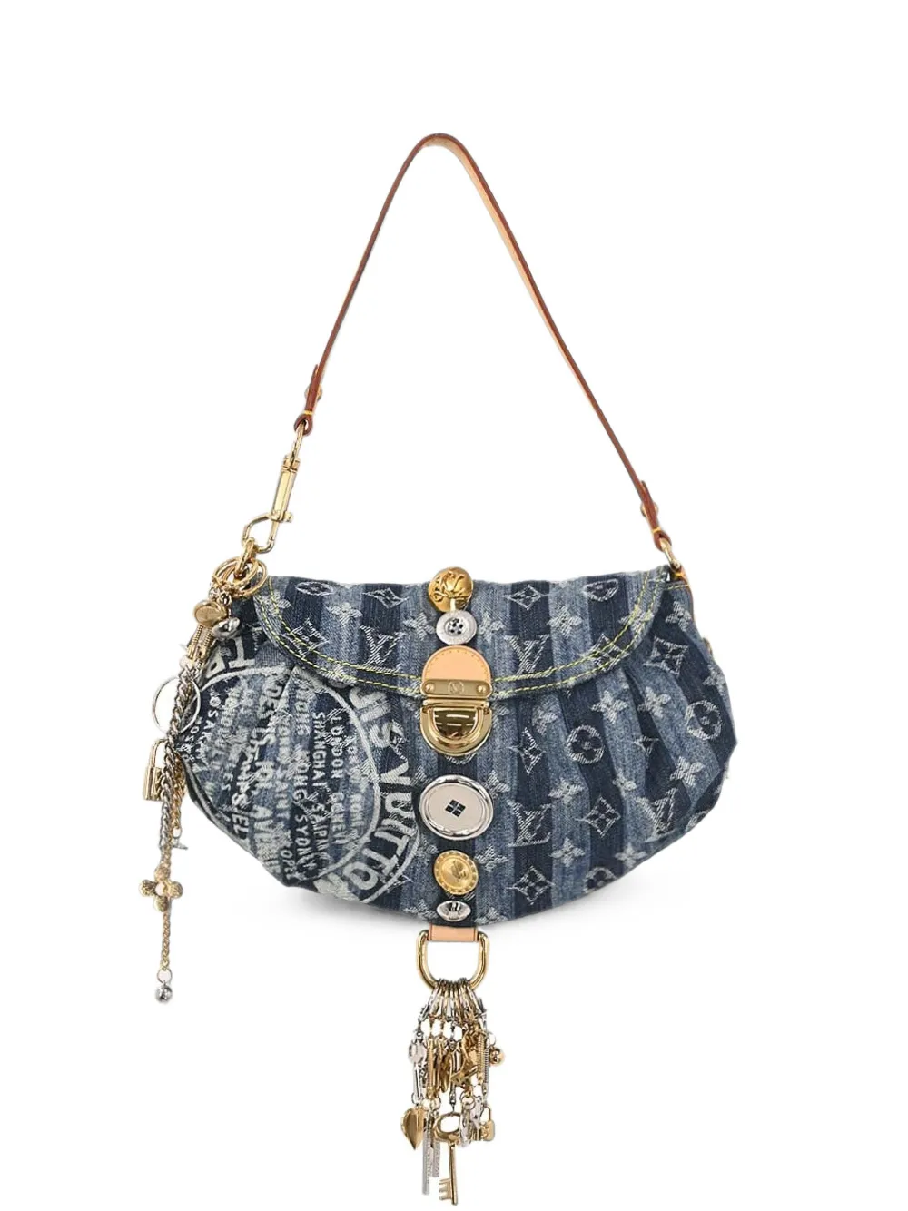 Louis Vuitton Pre-Owned 2006 Monogram Denim Mini Pleaty Raye shoulder bag - Blu