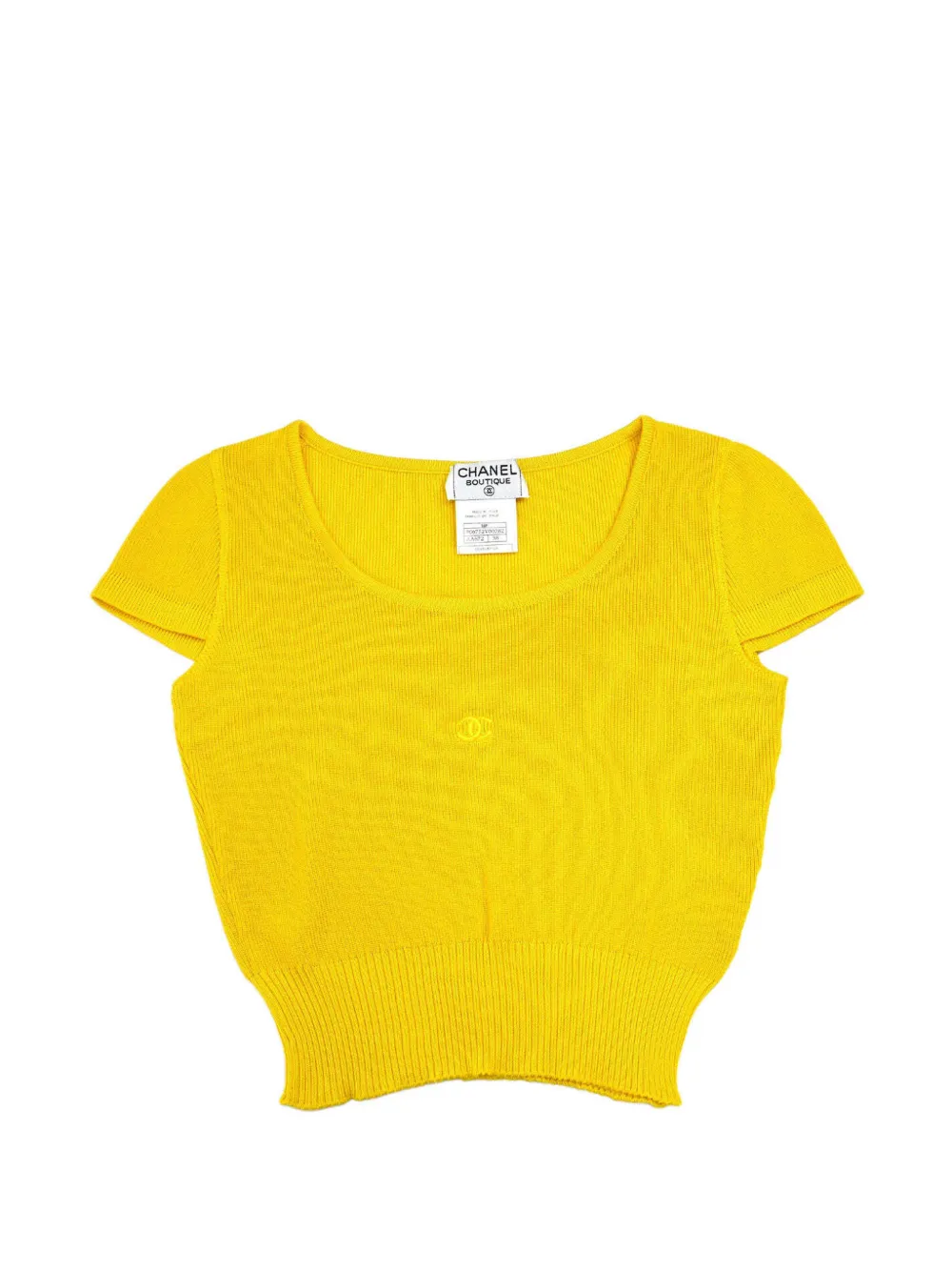 CHANEL Pre-Owned 1996 Interlocking CC short-sleeve top - Gelb