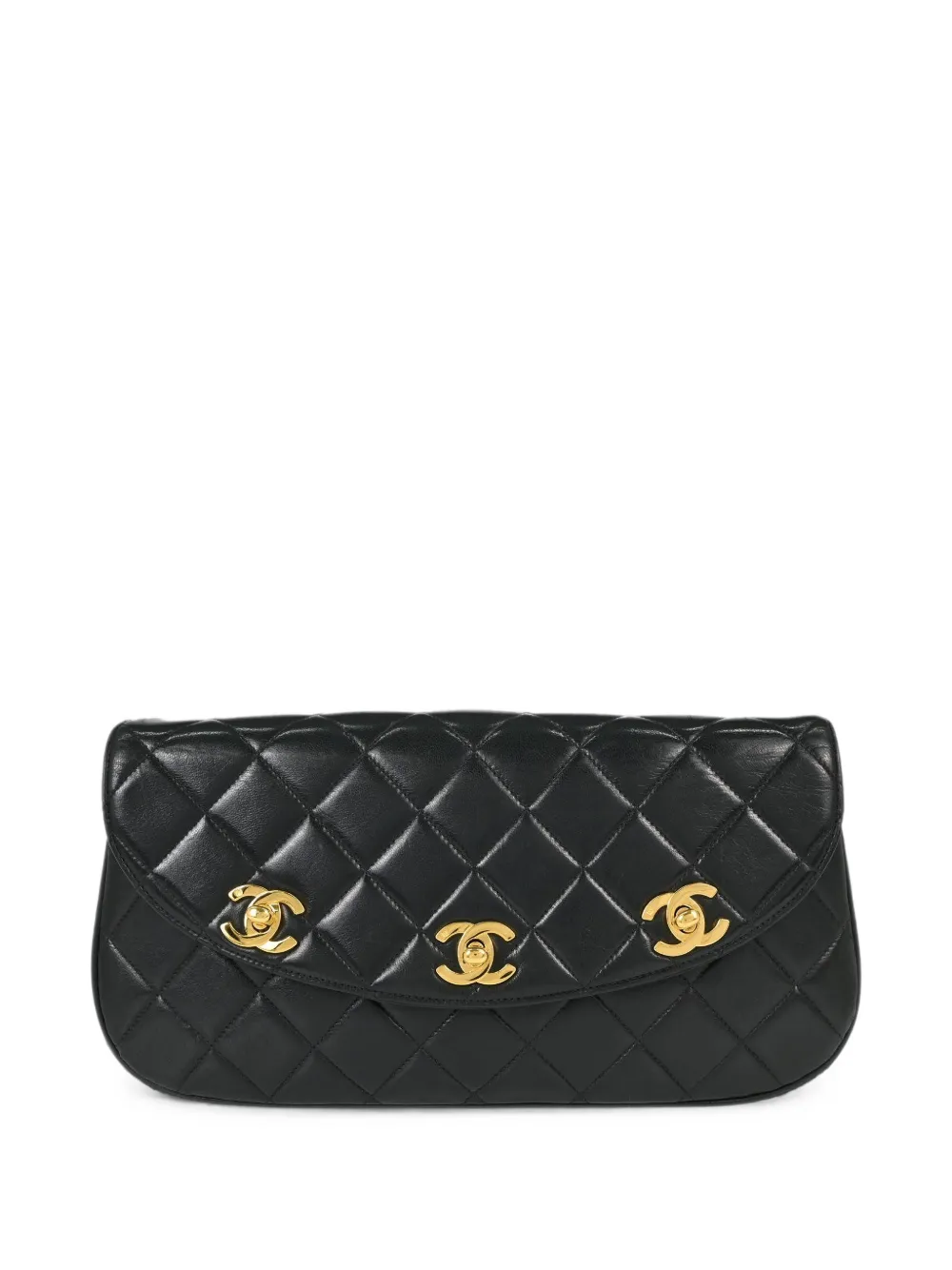 CHANEL Pre-Owned 1991-1994 Triple CC clutch bag - Nero