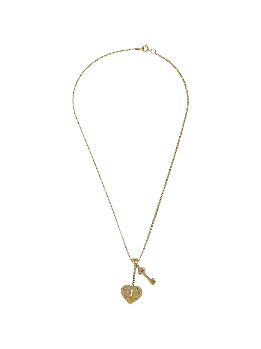 CHANEL Pre-Owned heart padlock necklace - Gold