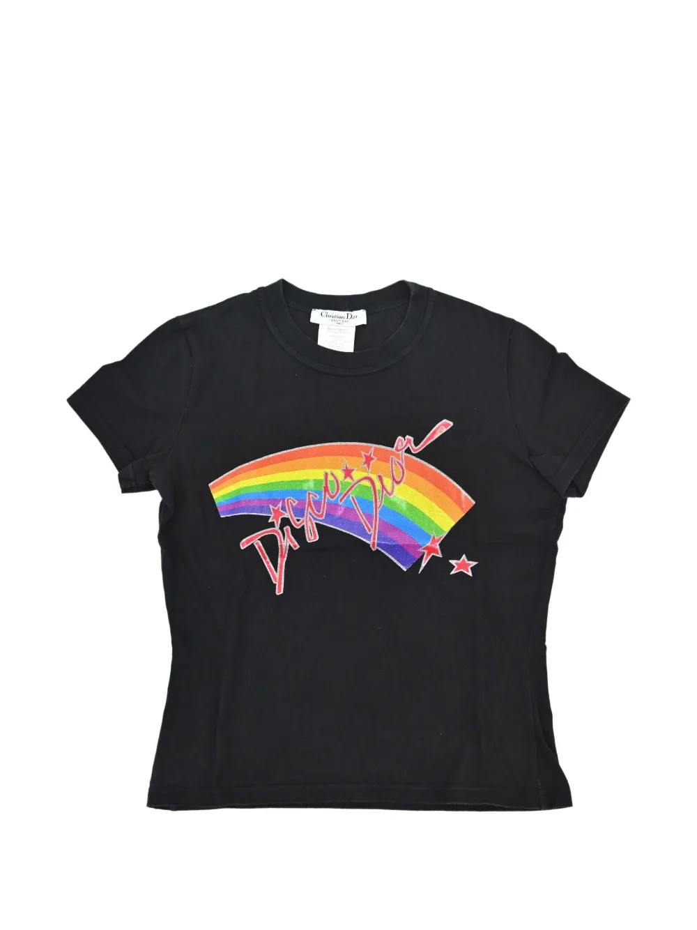 Christian Dior Pre-Owned 2002 rainbow logo-print T-shirt - Schwarz
