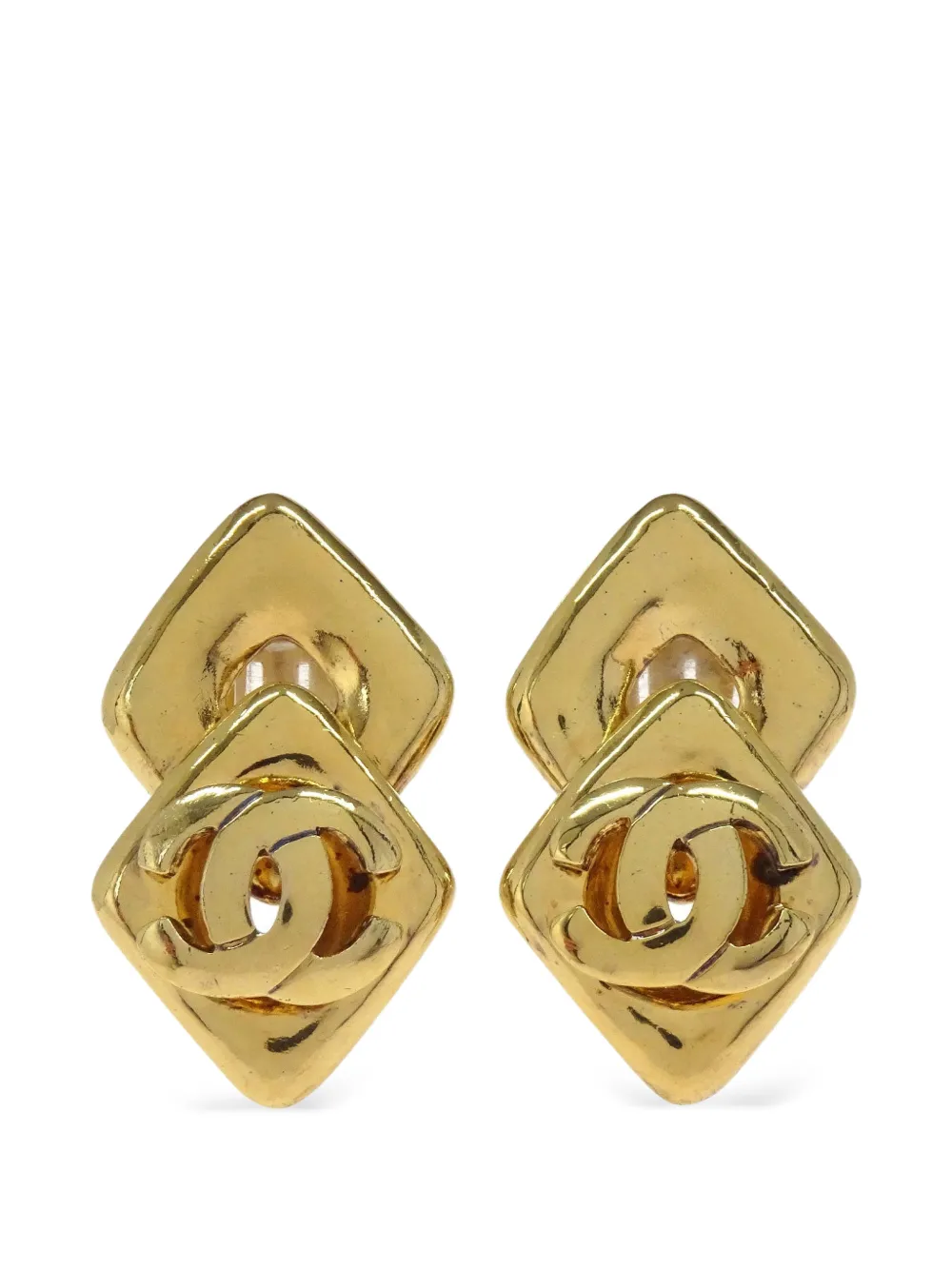 CHANEL Pre-Owned interlocking-CC earrings - Gold