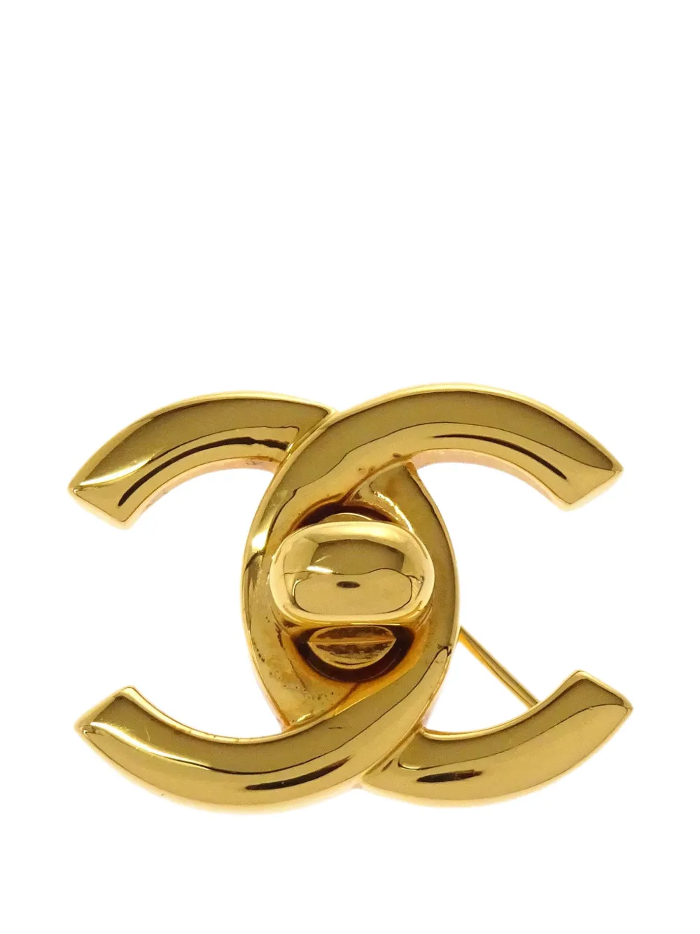 CHANEL Pre-Owned Turnlock brooch - Gold