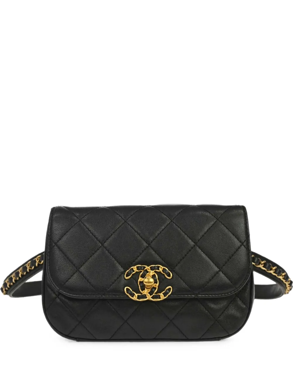 CHANEL Pre-Owned small 2019 quilted Dix-Neuf 19 belt bag - Nero