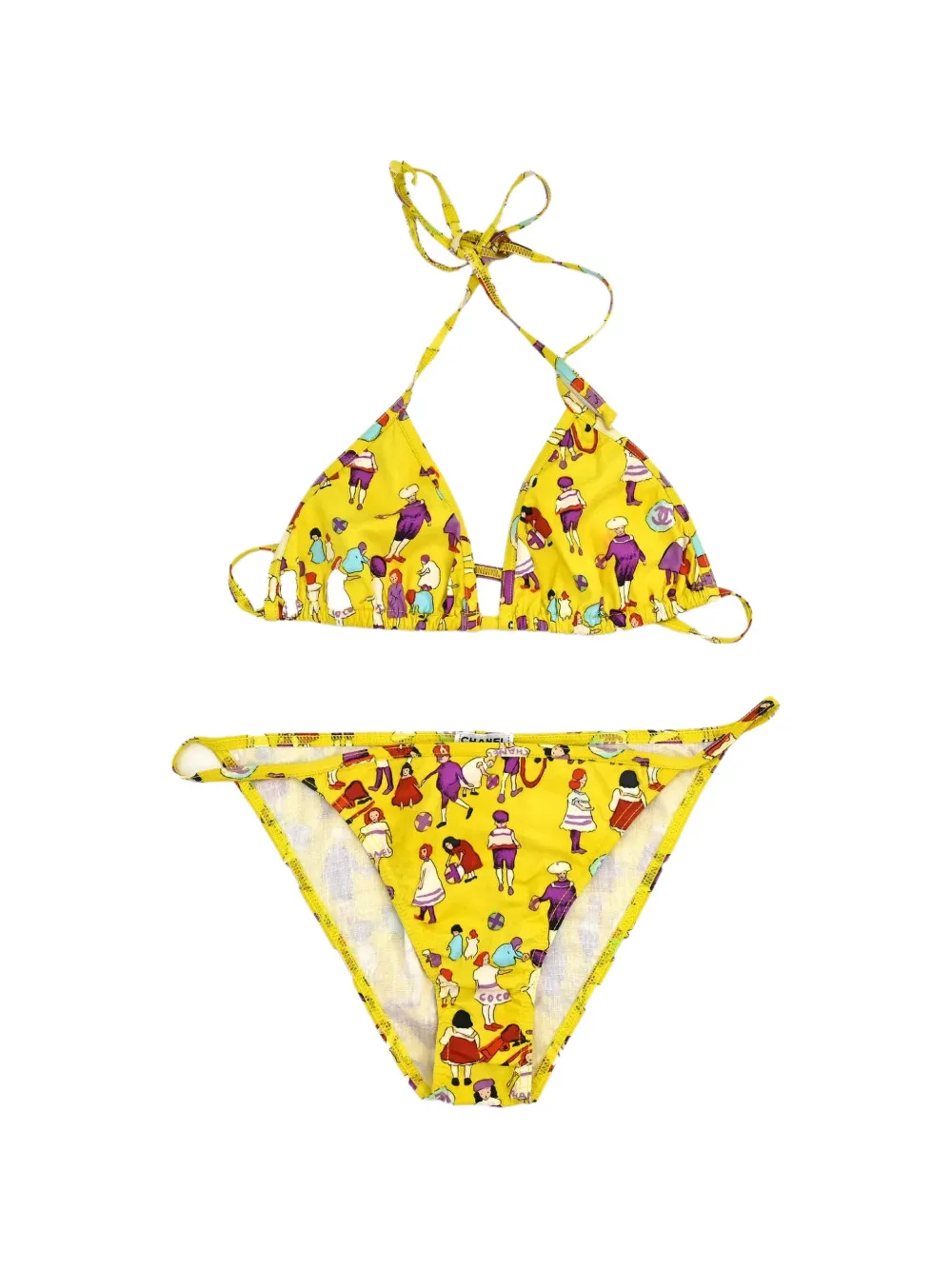 CHANEL Pre-Owned graphic-print bikini - Giallo