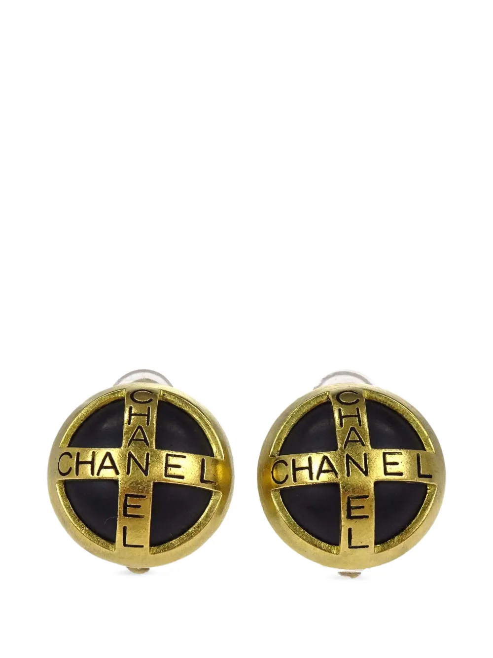 CHANEL Pre-Owned button clip-on earrings - Gold