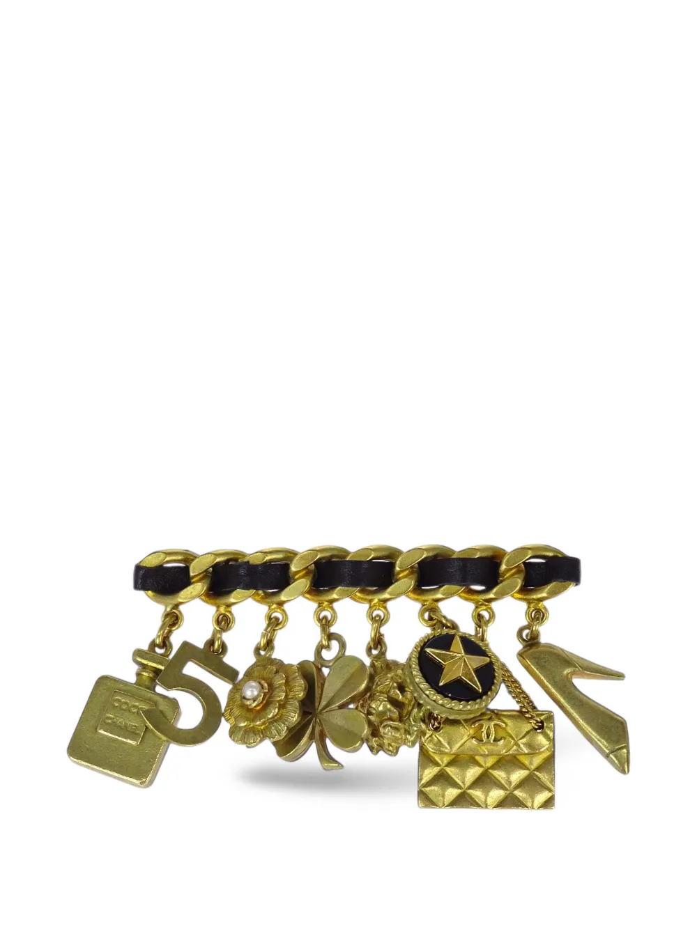 CHANEL Pre-Owned Icon charm-embellished brooch - Or