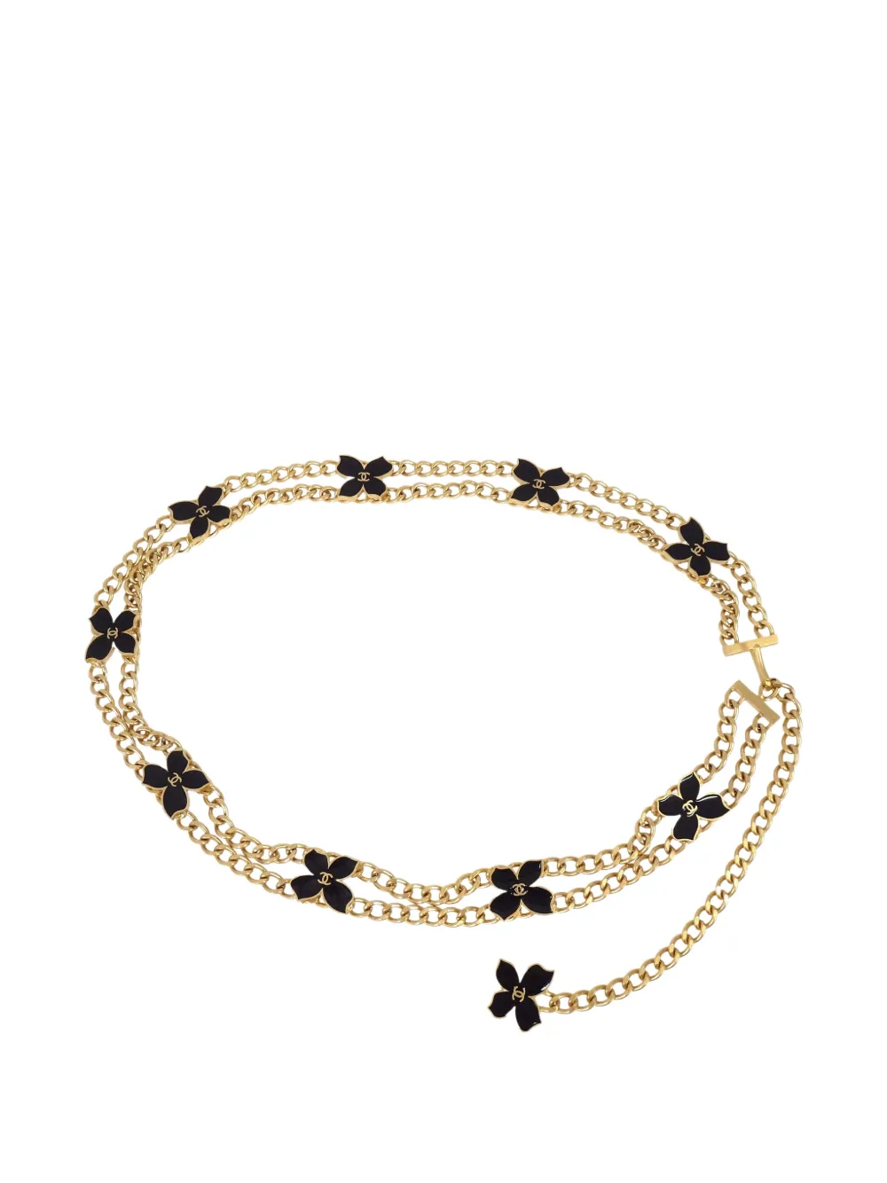 CHANEL Pre-Owned flower-detail chain-link necklace - Gold