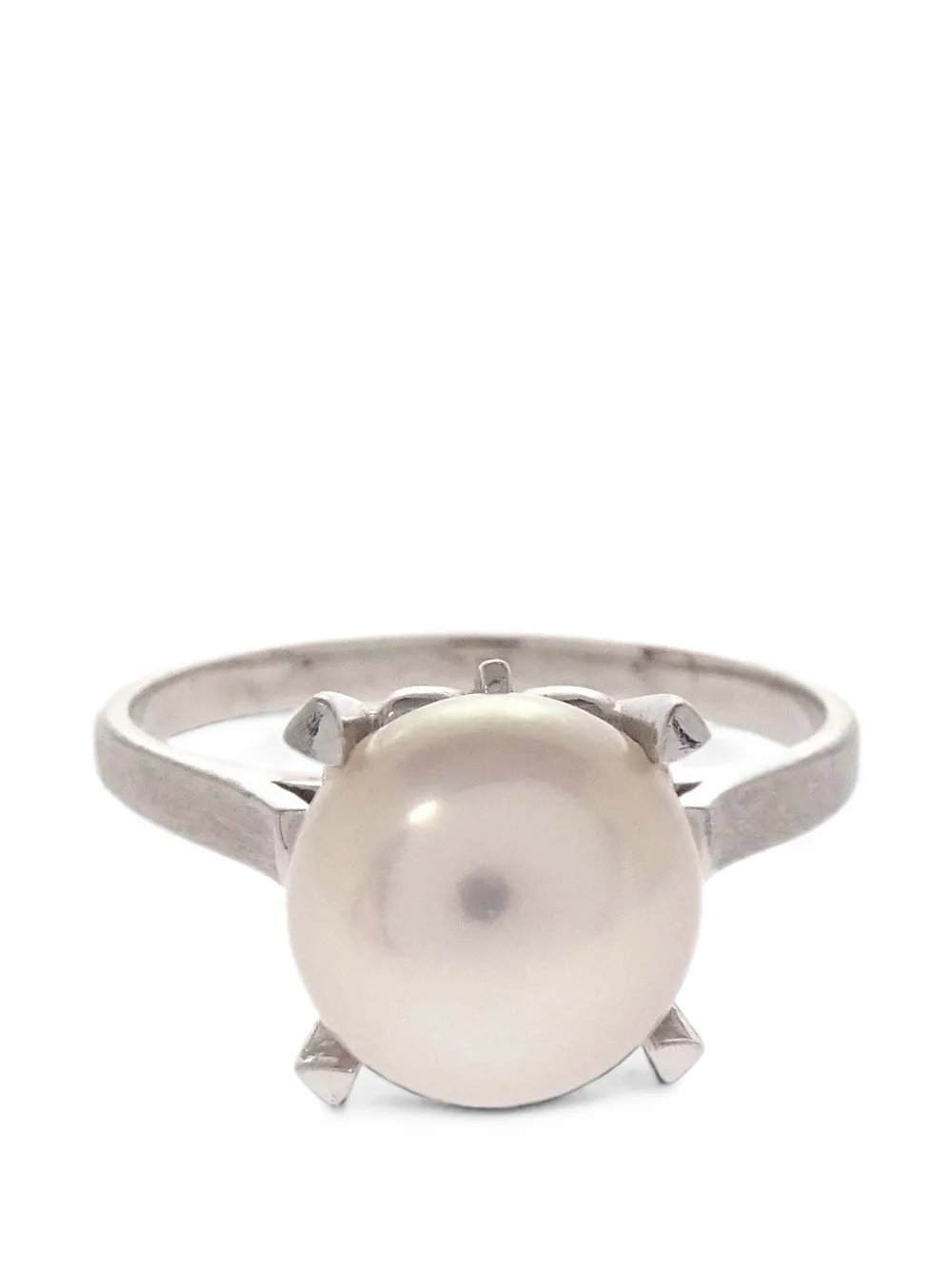 Pre-owned Tasaki Pt900 Pearl Ring In Silver