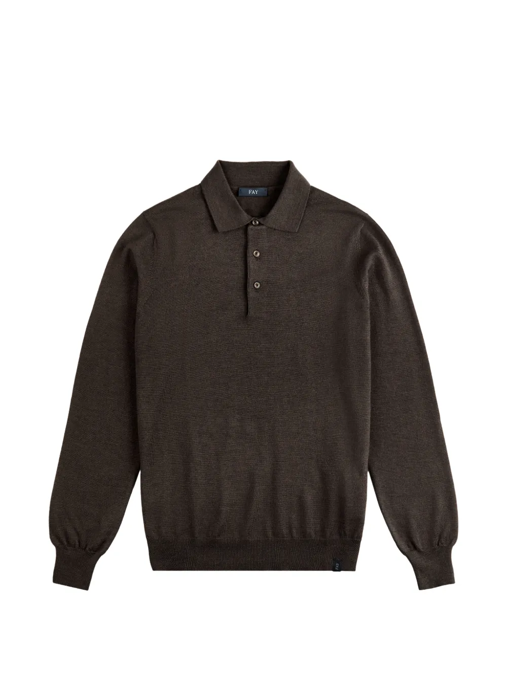 Fay long-sleeve polo sweater - Marron Fay long-sleeve polo sweater - Marron