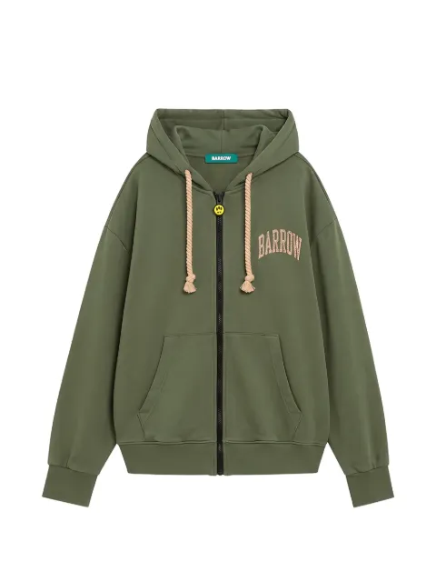 BARROW logo-print zip-up hoodie