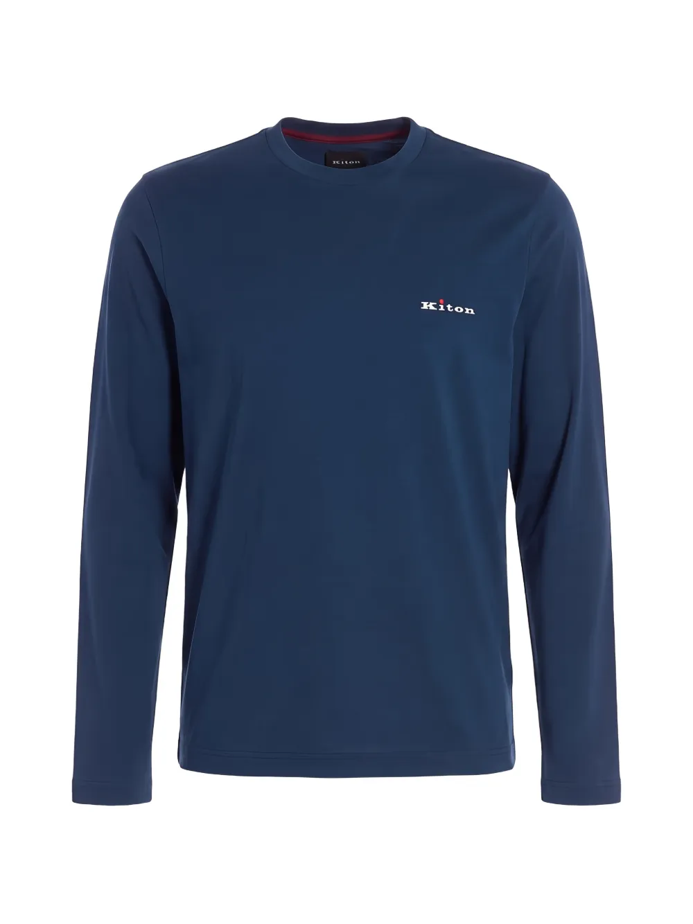 Kiton logo-print long-sleeve T-shirt - Bleu Kiton logo-print long-sleeve T-shirt - Bleu