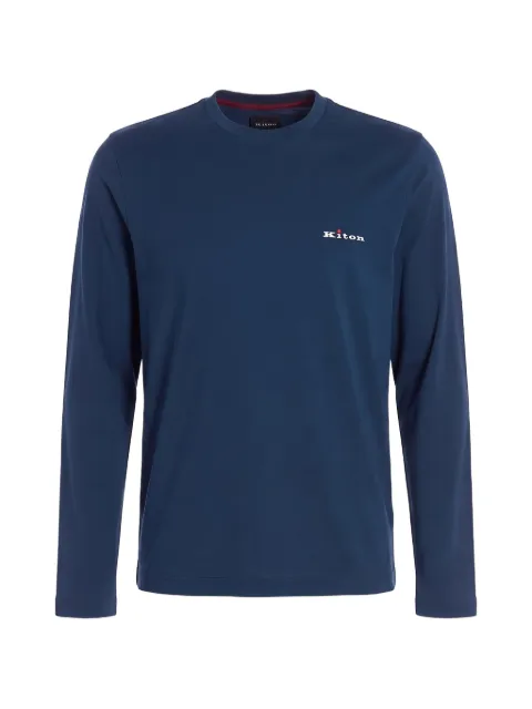 Kiton logo-print long-sleeve T-shirt