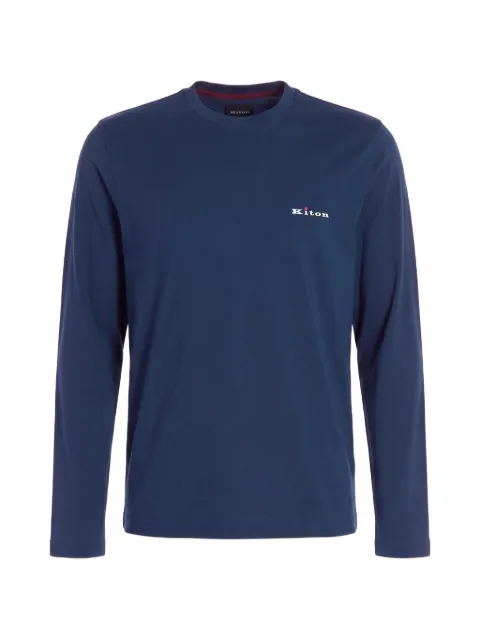 Kiton logo-print long-sleeve T-shirt