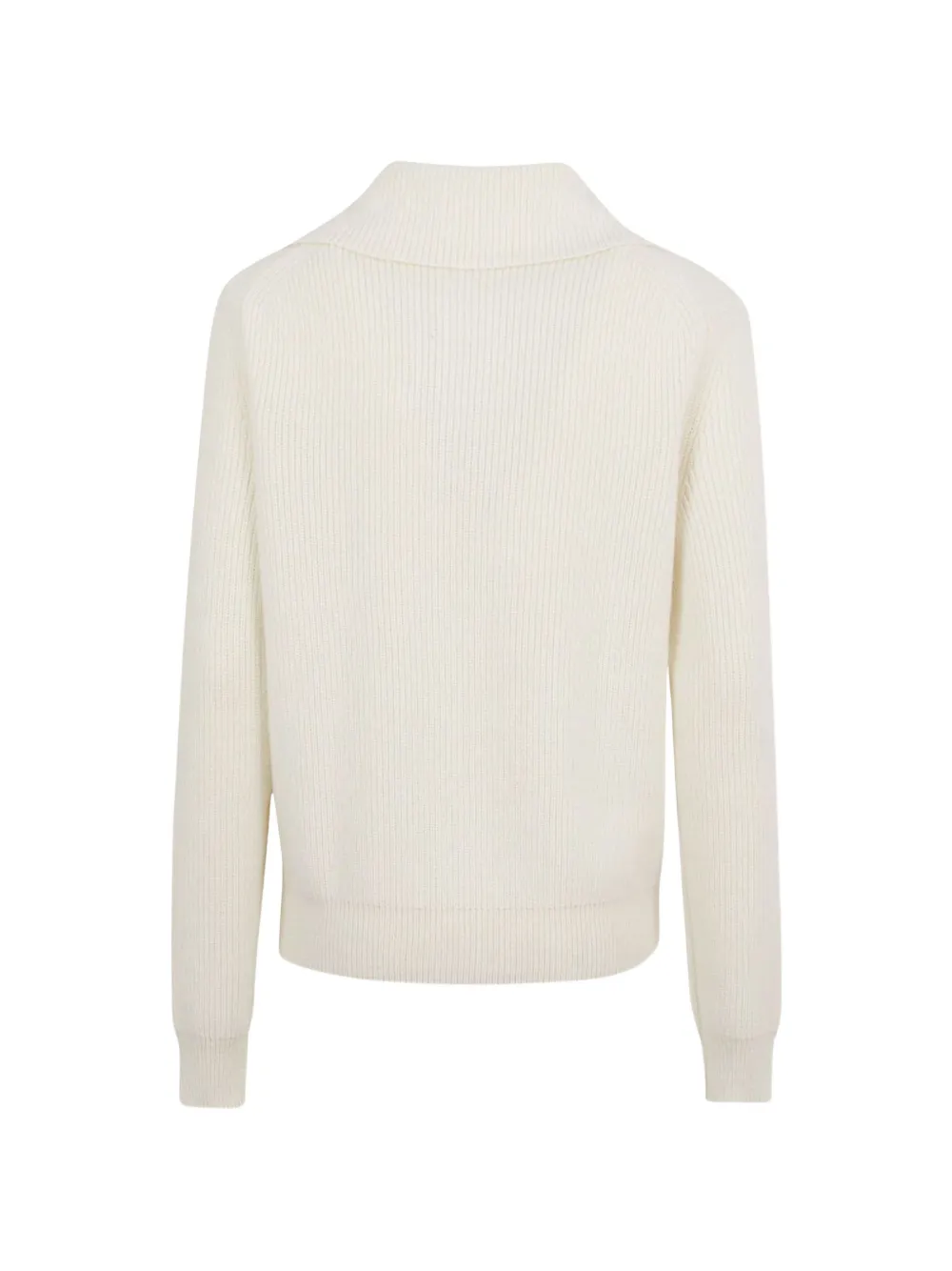 Zanone ribbed-knit quarter-zip sweater Beige