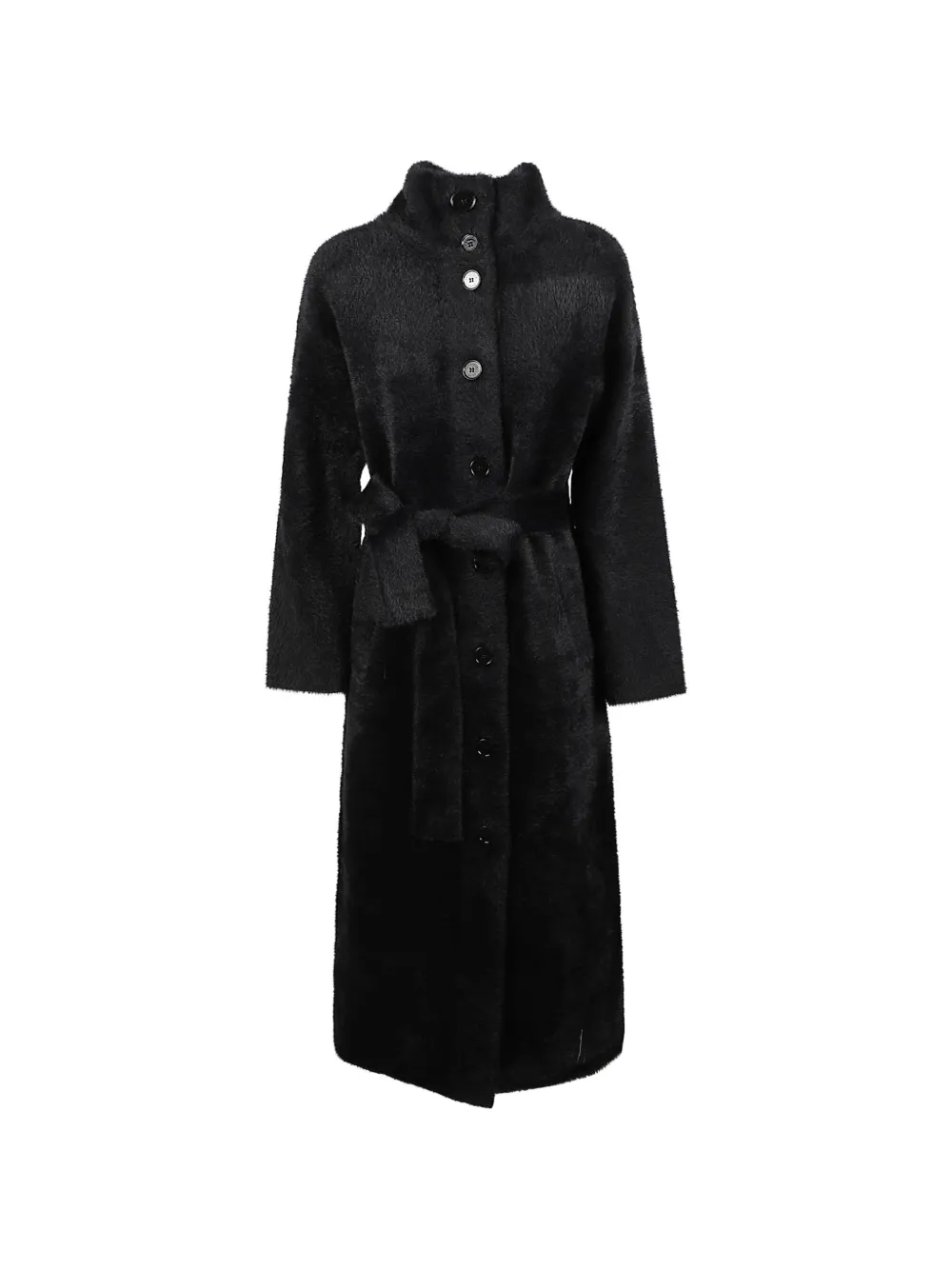 Patrizia Pepe belted longline coat - Black