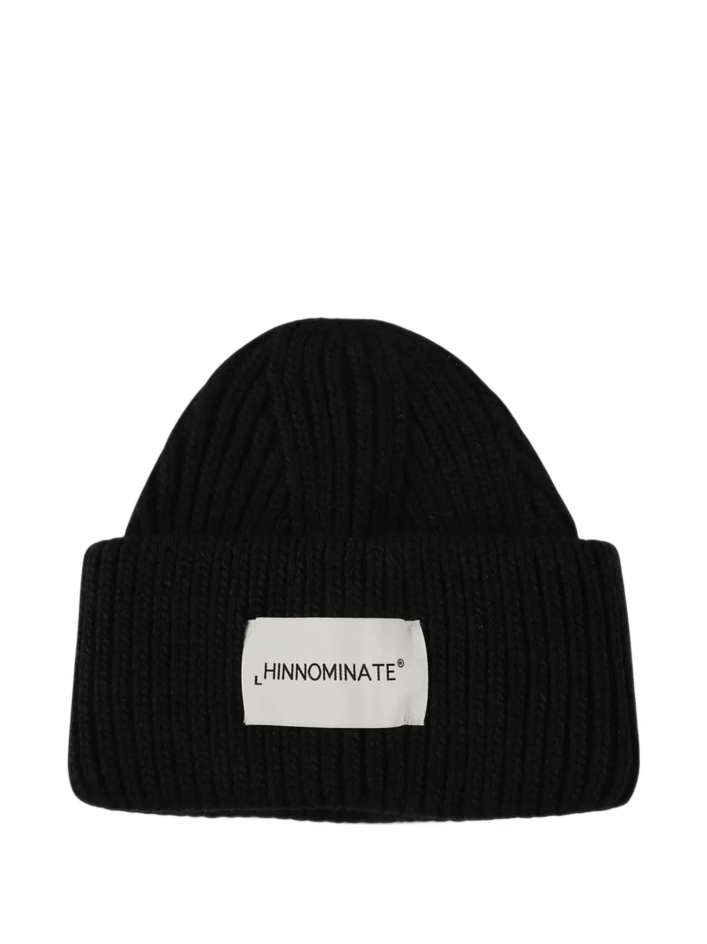 HINNOMINATE logo-patch ribbed beanie hat - Schwarz