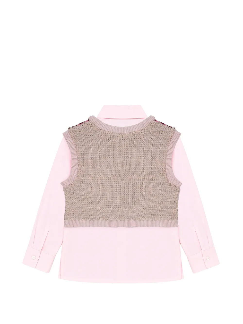 Lapin House horse-intarsia layered blouse Roze