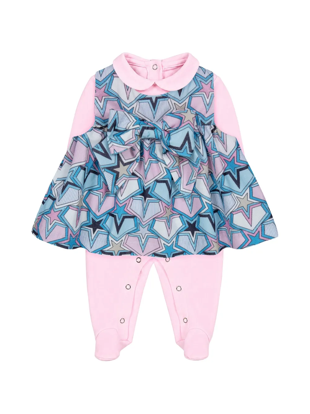 Lapin House x Mary Katrantzou star-print bow-detail bodysuit Roze
