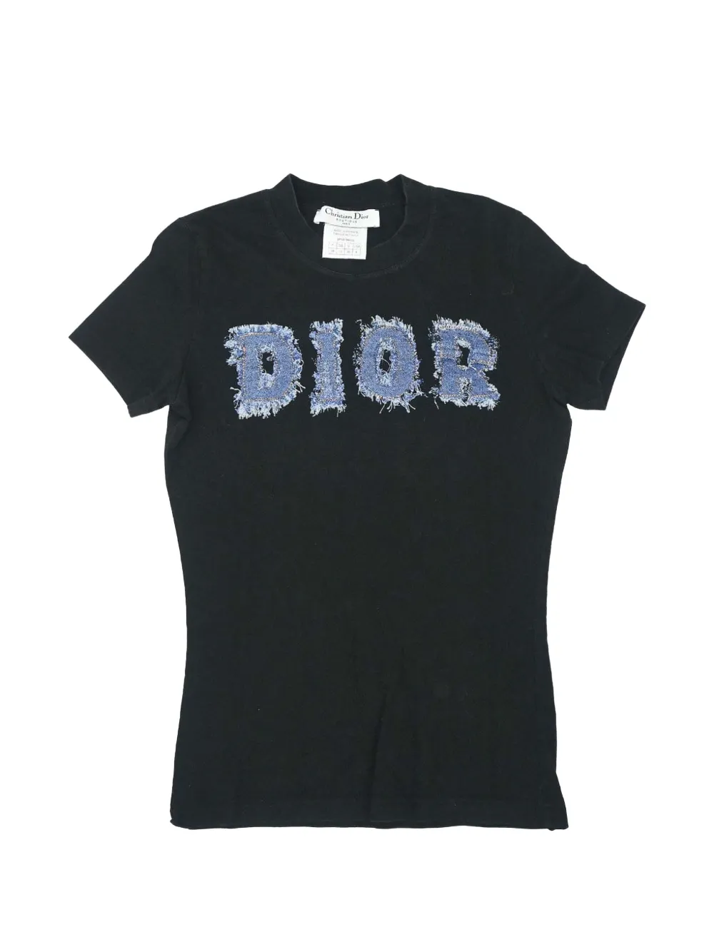 Christian Dior Pre-Owned 2002 denim-print short-sleeve T-shirt - Noir