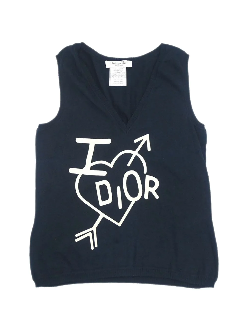 Christian Dior Pre-Owned 2005 heart arrow V-neck tank top - Blau