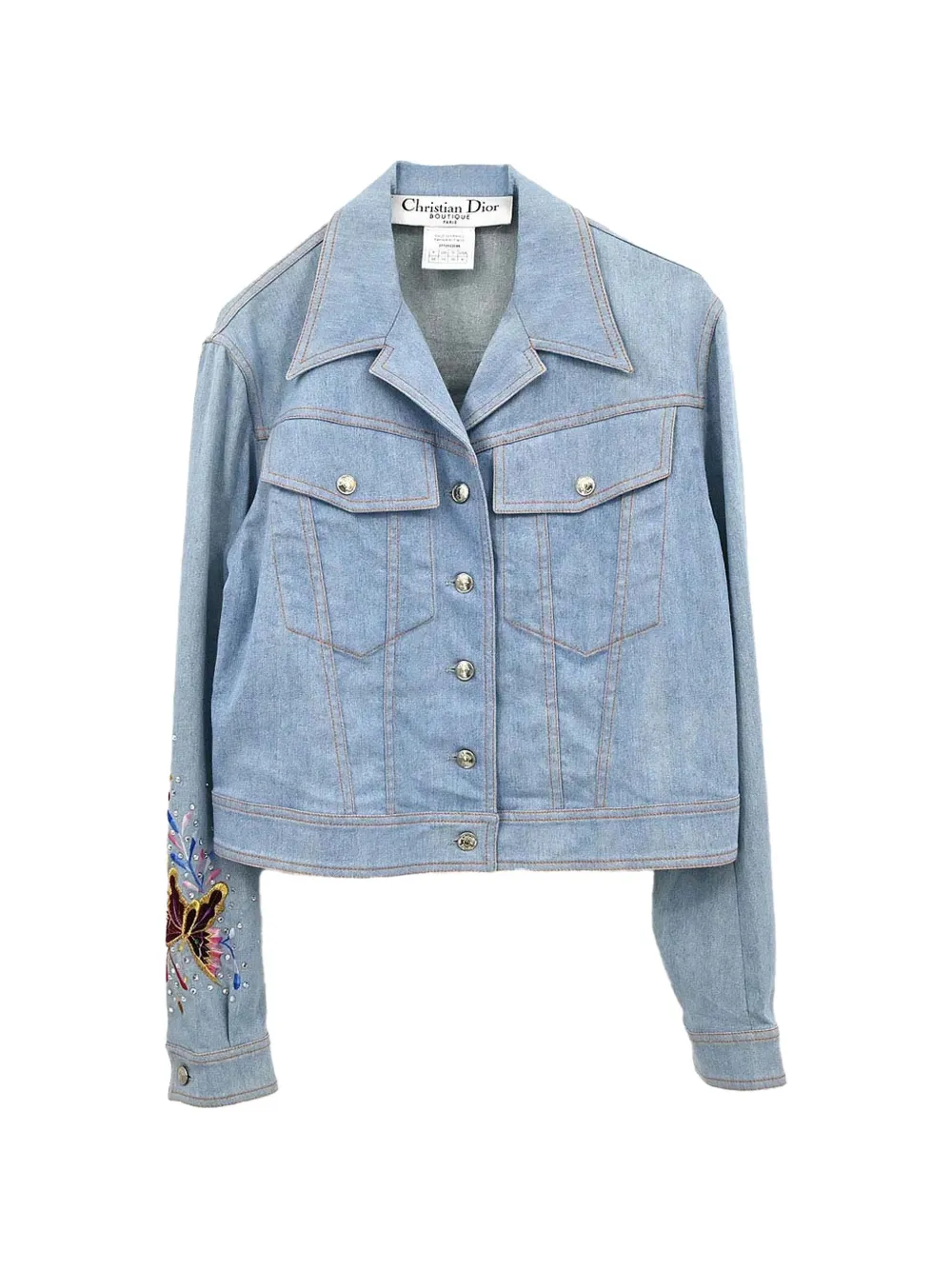 Christian Dior Pre-Owned embroidered denim jacket - Bleu Christian Dior Pre-Owned embroidered denim jacket - Bleu