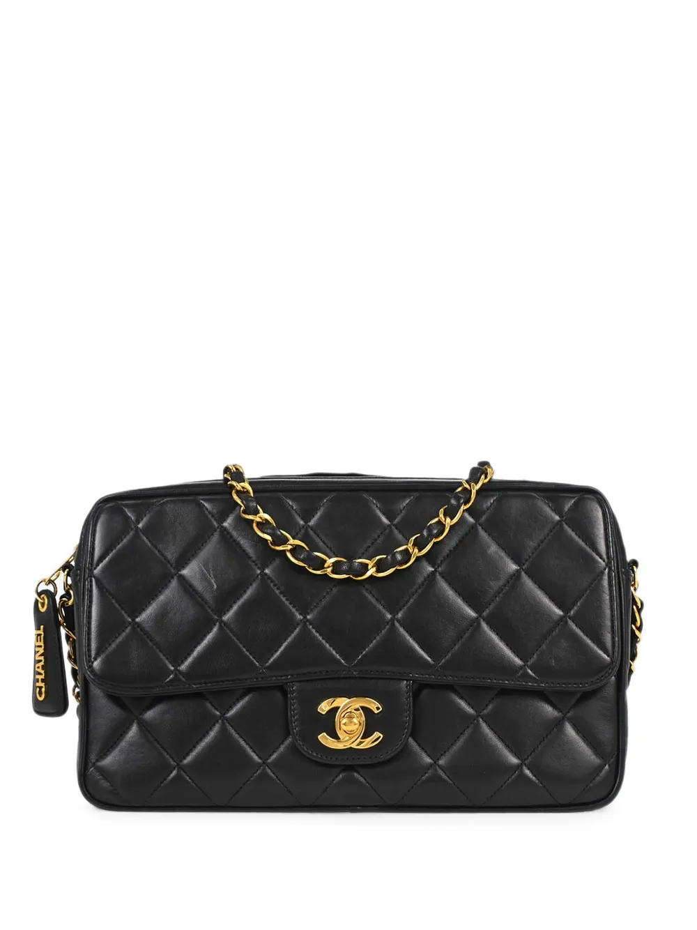 CHANEL Pre-Owned 1996-1997 medium quilted CC turn-lock crossbody bag - Schwarz