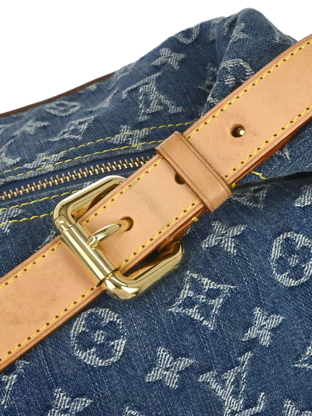 Louis Vuitton Pre-Owned Monogram denim Baggy schoudertas Blauw