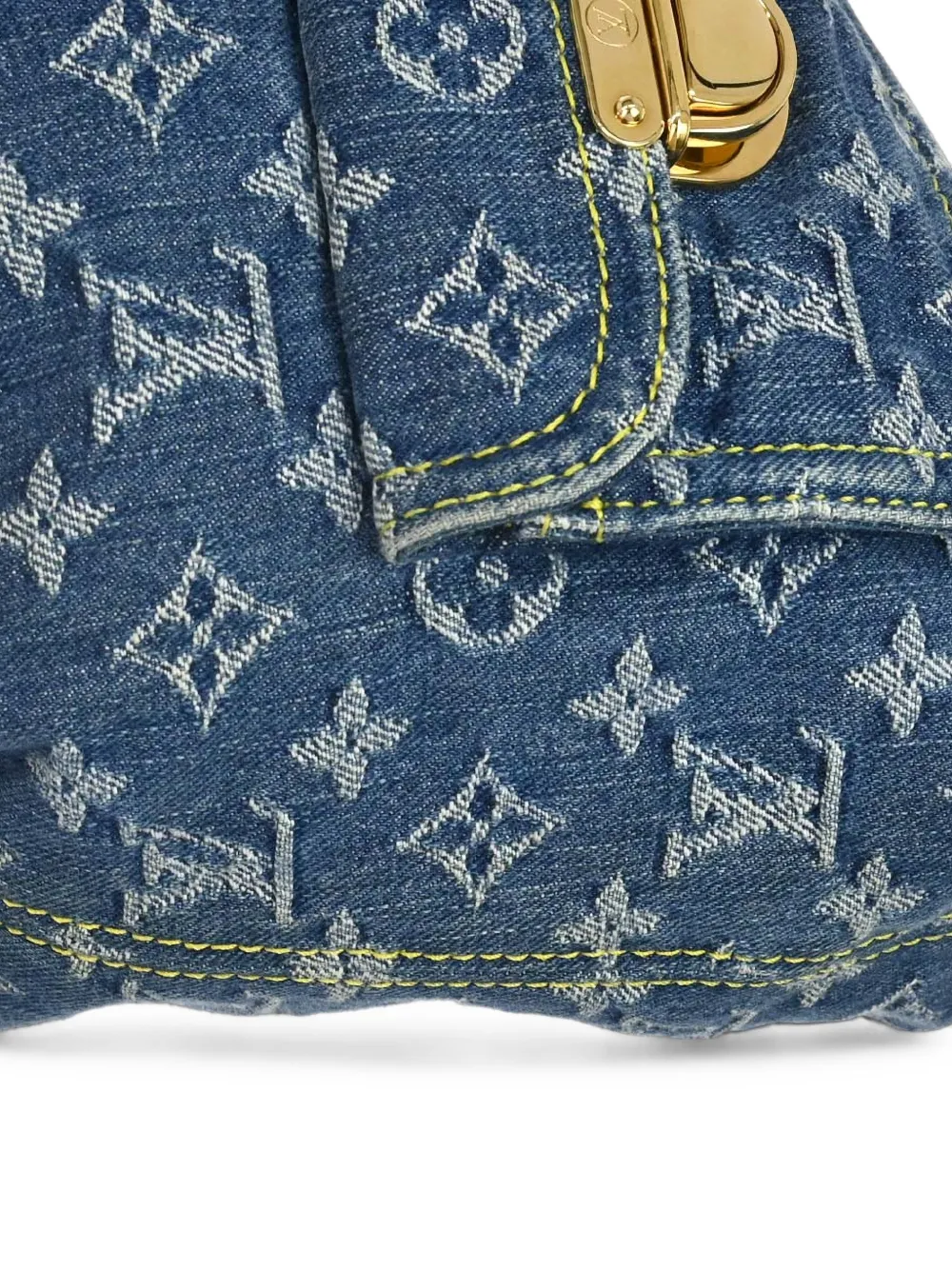 Louis Vuitton Pre-Owned Monogram denim Baggy schoudertas Blauw
