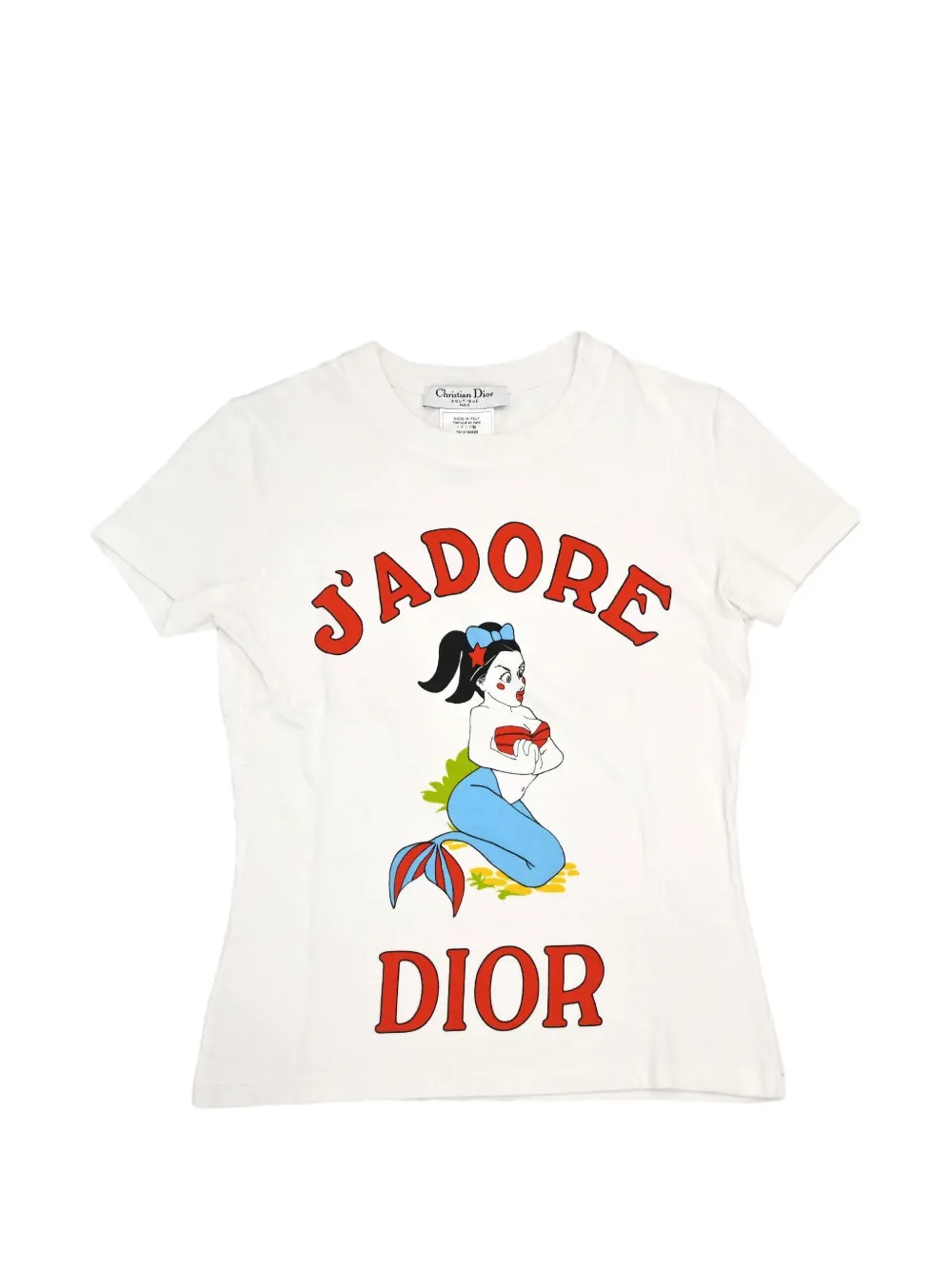 Christian Dior Pre-Owned 2002 Mermaid-cartoon T-shirt - Blanc