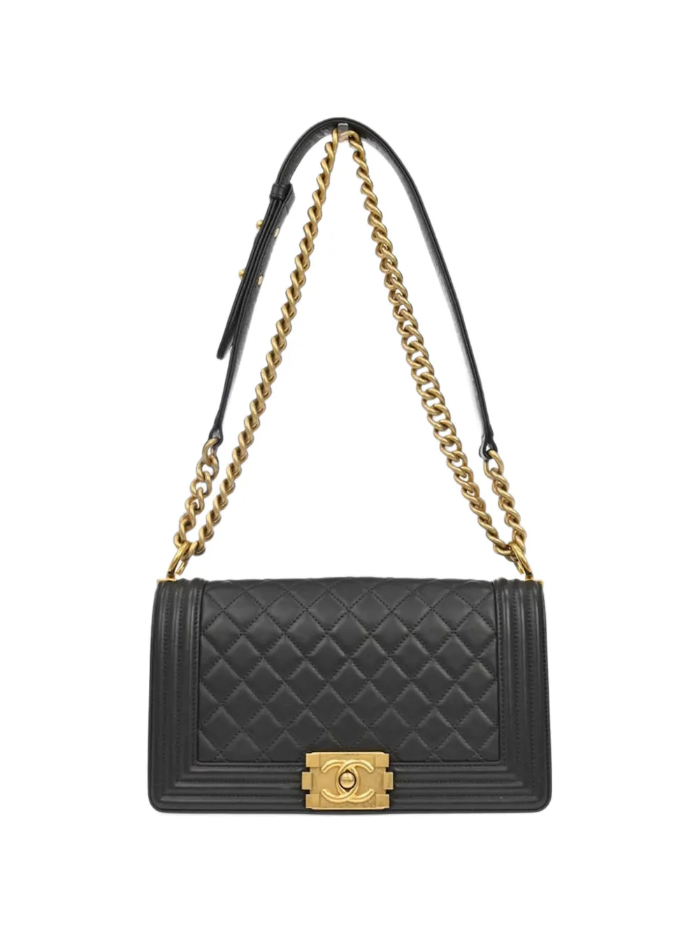 CHANEL Pre-Owned 2019 Boy Chanel quilted shoulder bag - Grigio
