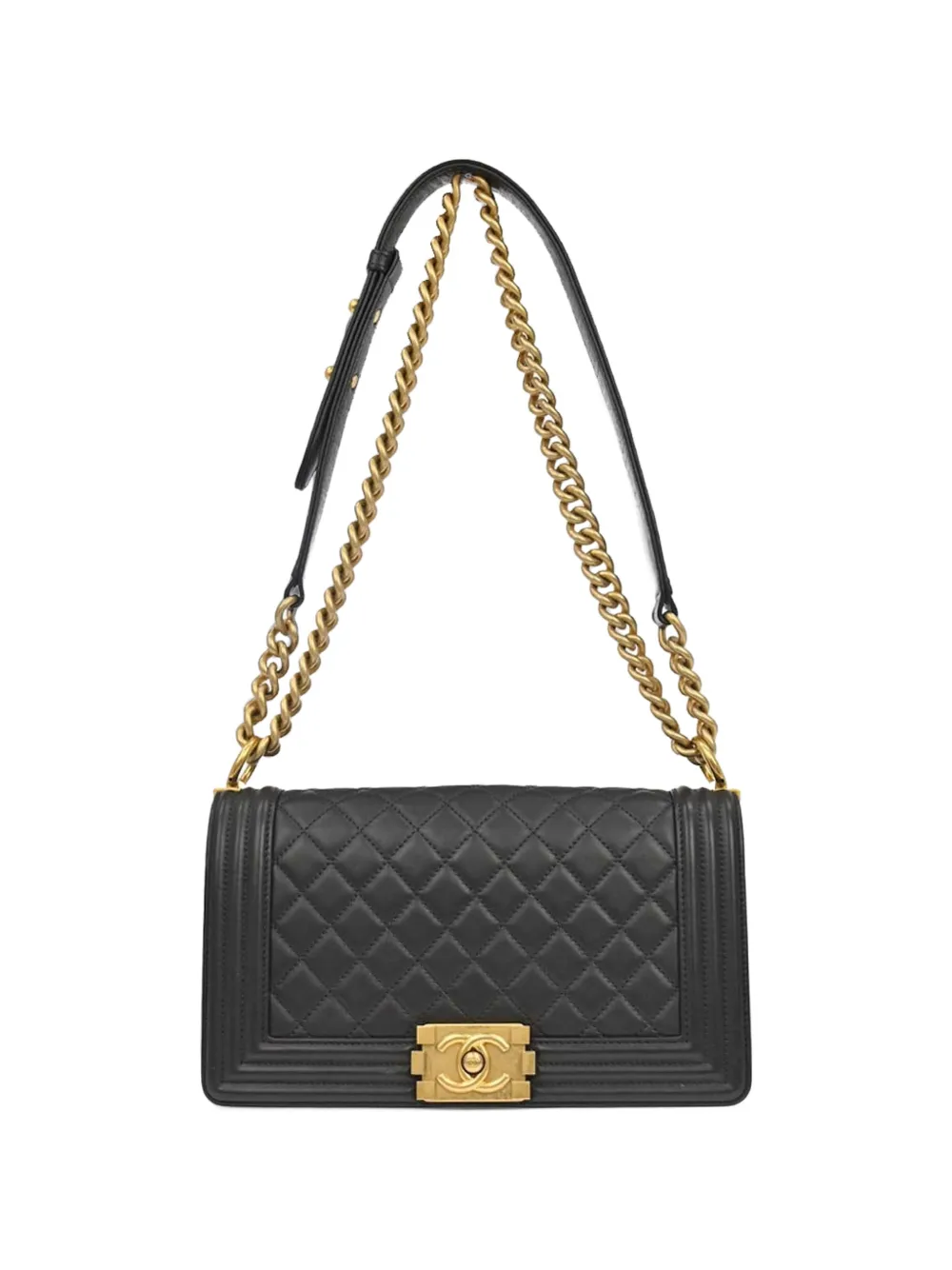 CHANEL Pre-Owned 2019 Boy Chanel quilted shoulder bag - Grigio