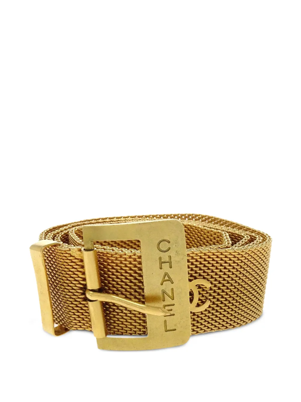 CHANEL Pre-Owned mesh Interlocking C belt - Gold